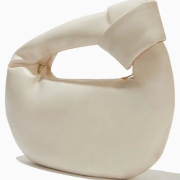 Melie Bianco Alexandra Cream Vegan Leather Top Handle Bag Small - Picture 1 of 9